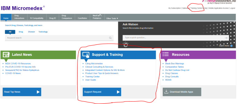 Micromedex – brukerveiledninger